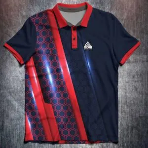 Blue Red Technical Hexagon