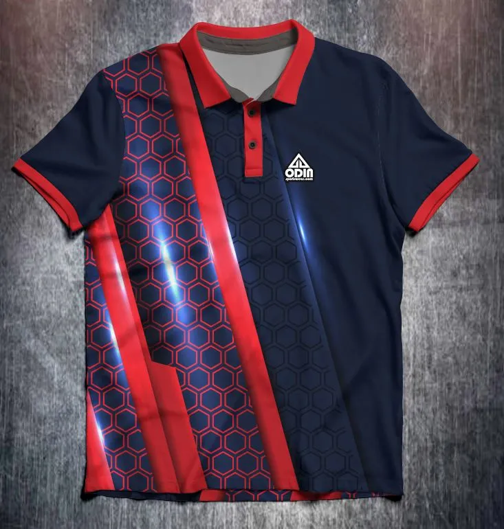 Blue Red Technical Hexagon