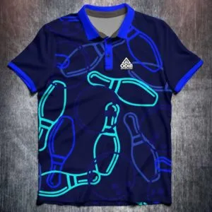 Bowling ball pins blue