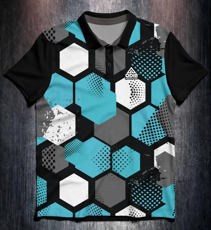 Grunge Hexagon Blue