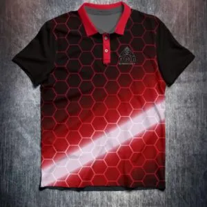 Hexagon Black Red