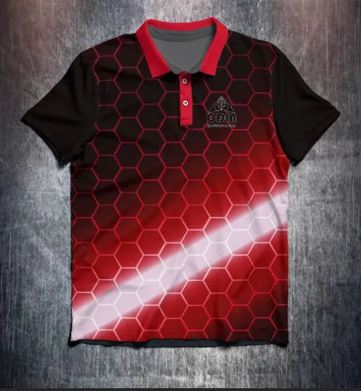 Hexagon Black Red